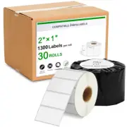 30Roll 2" x 1" Barcode UPC Marking Labels 1300 P/R Fits for Zebra LP2844 & Rollo