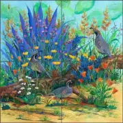 Glass Tile Backsplash Susan Libby Southwest Art Kitchen Shower Mural SLA064