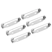 50Pcs Safety Bar Pins 30mm Brooch Clasp Pin Backs for ID Badges, Silver White
