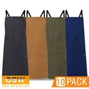 10 x Lightweight Bistro Full Bib Crossback Apron + Straps, Pockets Chefscraft