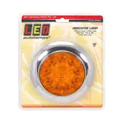 LED Autolamps Round Rear Indicator Light with Chrome Bracket 12-24V Blister