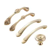 Pure Copper European Brass Drawer Handle Gold Cabinet Door Pull Wardrobe Knob