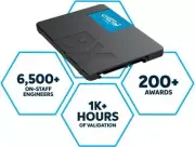 Crucial BX500 1TB 2.5' SATA3 6Gb/s SSD - 3D NAND 540/500MB/s 7mm 1.5 mil MTBF
