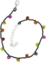 [Generic] Glass Beaded Anklets Bracelets for Women Handmade Beaded Anklet Bracelet Waterproof Beads Ankle Bracelet Adjustable Summer Jewelry, foot, One Size, glass beaded, glass