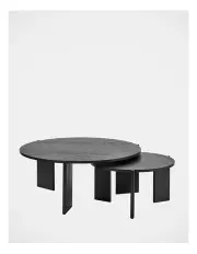 [Cooper & Co] Taupo Straight Legs Coffee Tables Set of 2 in Black