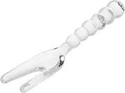 INOOMP Glass Fork for Desserts Handle Jelly Fork for Spice Jars Tea Coffee Milk Powders Aesthetic Practical Glass Utensil for Family Meals Celebrations
