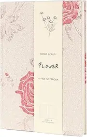 Grifito A5 Embroidered Fabric Journal for Women, College Horizontal Notebook for Writing, Flowers Hardcover Journal Perfect for Office & Home School Supplies, 8.4 X 5.8 In