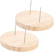 IWOWHERO 2pcs Doll Stand Model Stand Base Felting Display Action Figure Display Double Needle Display Stand Puppet Stand Action Figure Support Knitted Doll Display Stand Wood Beige