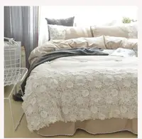 在飛比找樂天市場購物網優惠-美琪 秋冬床包組 韓版白色蕾絲純棉床笠床罩高檔床裙全棉公主風
