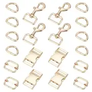 4sets Metal Swivel Snaps Hooks with D Rings Side Release Buckles Slide Buckle...