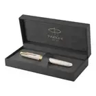 PARKER Sonnet Premium Fountain Pen Silver Mistral GT Fine 18K Nib Gift Box
