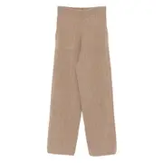 [Max Mara] Max Mara Ribbed Cashmere Straight-leg Trousers M BROWN