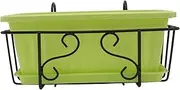Sosoport Hanging Flower Pot for Balcony Plastic Plant Stand Indoor Flower Rack Railing Planter Box