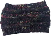 [Amosfun] Thicken Fashion Hat Black Beanie Sleep Cap for Outdoor Camping Ponytail