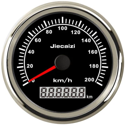 Jiecaizi 85mm 200KPH GPS Speedometer Digital Gauge for Auto Boat Marine Odometer