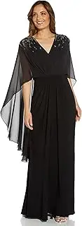 [Adrianna Papell] Women's Beaded Jersey and Chiffon Gown
