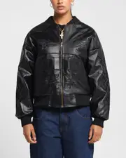 [LOITER] Loiter Tokyo Drift Vegan Leather Jacket Black - Size M M Black