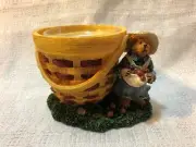 Boyds Bear Momma Macintoshs Apple Basket Votive Candle Holder Figurine 27738