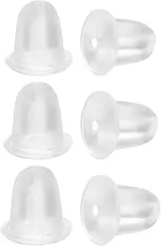 uxcell 64 Pcs Silicone Soft Clear Earring Backs, Safety Earring Back Pads Stopper Replacement for DIY Hook Studs Hoop