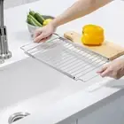 Adjustable Sink Drain Rack Heavy Duty Dish Drying Shelf Sink Organizer Kitchen