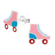 Kids Sterling Silver Roller Skate Stud Earrings