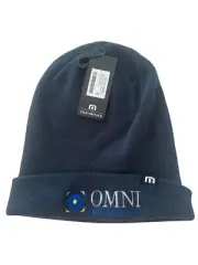 New With Tag Travis Mathew Beanie Hat Cap blue Omni Case Management Logo