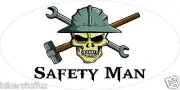 SAFETY MAN WITH SKULL HELMET STICKER HARD HAT STICKER LAPTOP STICKER