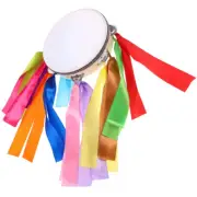 Thickened Ribbon Hand Drum Percussion Tambourine with Ribbons Instruments