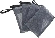 BELLIFFY 4pcs Soap Bag Soap Holder Baggies Mesh Bags Soap Pouch for Bar Soap Bar Soap Pouch Soap Net Shampoo Bar Pouch Soap Sleeve Soap Bar Storage Soap Pouch for Shower Grey Nylon