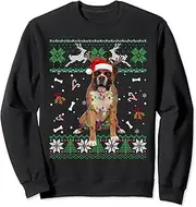 [keoStore] Christmas Tree Boxer Pajama Lights Dog Dad Mom Sweatshirt ds709 Sweater