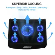 5 Fans USB Cooler Cooling Stand Pad LED Light Radiator Laptop PC Notebook Cooler
