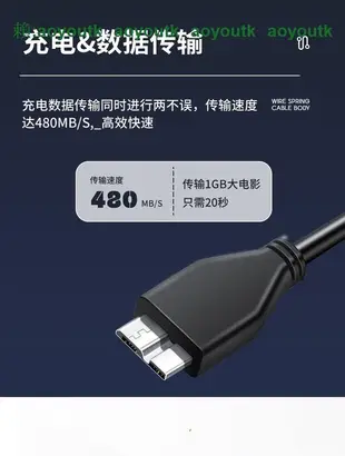 【聚盛】適用於Seagate希捷移動硬盤數據線USB3.0傳輸線 500G 1TB 2TB 3T 4T 5T 新睿品 小