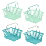 Mini Shopping Baskets with Handles Small Tiny Baskets, 4Pcs, Green/Light Green