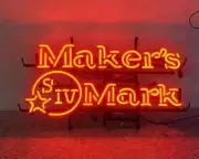 Maker's Mark SIV Beer 24"x20" Neon Sign Light Lamp Gift Artwork Glass Wall AL