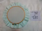 5" Canvas hoop w/ Light Blue ruffle, for painting, any age