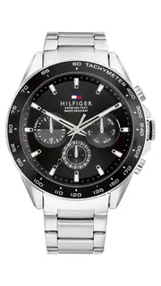 Tommy Hilfiger Owen Silver and Black Men's Watch 1791967