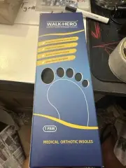 Walk Hero MEDICAL ORTHOTIC INSOLES MENS SIZE 10-10.5 Dwk169