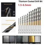 13 Piece Coated Drill Bit Set 14 Hex Shank 1 5 6 5mm Quick Bit Changes