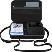[Elonbo] Carrying Case for Canon SELPHY CP1500 Compact Photo Printer, Portable Bluetooth Instant Print Camera Storage Holder Bag, Mesh Bag Fits Zink Photo Paper Cable, Black+Inside Black