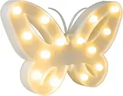 TEXIJUSO Night Light for Kids, Cute Butterfly LED Lamps for Boys and Girls Bedroom Wall Decor, Kawaii Nursery Nightlight, Soft Light Gifts for Baby Children (Moon Penguins Butterfly Pentagram Shape)