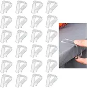 MEZOKUCEL 24 Pieces Transparent Clear Tablecloth Clips Plastic Table Cloth Clips Windproof Table Cover Holder Clamps Table Cloth Holder for Christmas Home Wedding Party Indoor Outdoor (Small)