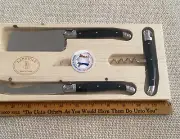 Laguiole Jean Dubost Cheese Knife & Wine Corkscrew Set 3-Piece Stainless Steel