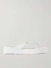 [Gianvito Rossi] Gianvito Rossi - Tahiti Leather Platform Flip Flops - White - IT39.5 IT 39.5 White