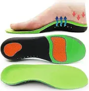 Plantar Fasciitis Insoles - Full Length Orthotic Inserts for Heel Pain Relief and Arch Support_green 41 43