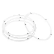 6" Rotating Swivel Stand with Steel Ball Lazy Susan 0.23x5.11" White 4Pcs