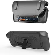 EJGAME Upgraded Ultra Slim TPU Protective Case with Front Cover for Steam Deck/OLED, Shock-Absorption, Non-Slip and Anti-Scratch Design Cover Protector-Black