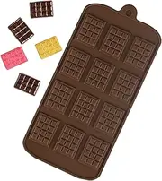 HXMJIED Small Silicone Chocolate Bar Mould, Mini Chocolate Bar Moulds, Candy Chocolate Making Mold, 12-Cavity Small Break Apart Chocolate Molds Non-Stick Reusable DIY Baking Molds Candy Bar Moulds