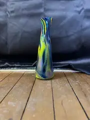 Hand Blown Studio Art Glass Bud Vase Multi Color