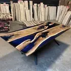 Epoxy Table Top Resin Table Walnut Custom Order For Hotel & Restaurant