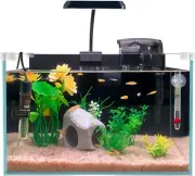 3.4-Gallon Ultra-Clear Low-Iron Betta Fish Tank Kit with Waterfall Filter, Full-
